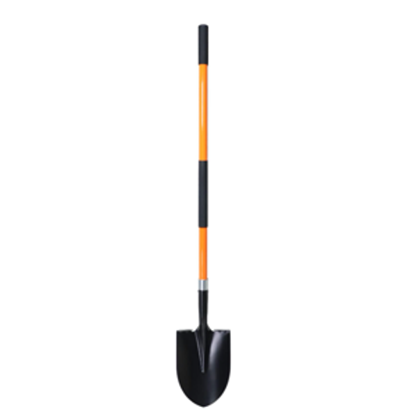 Shovel for Digging, 56 Inches Heavy Duty Shovel for Gardening, Round Shovel for Digging with Fiberglass Handle (Orange)
