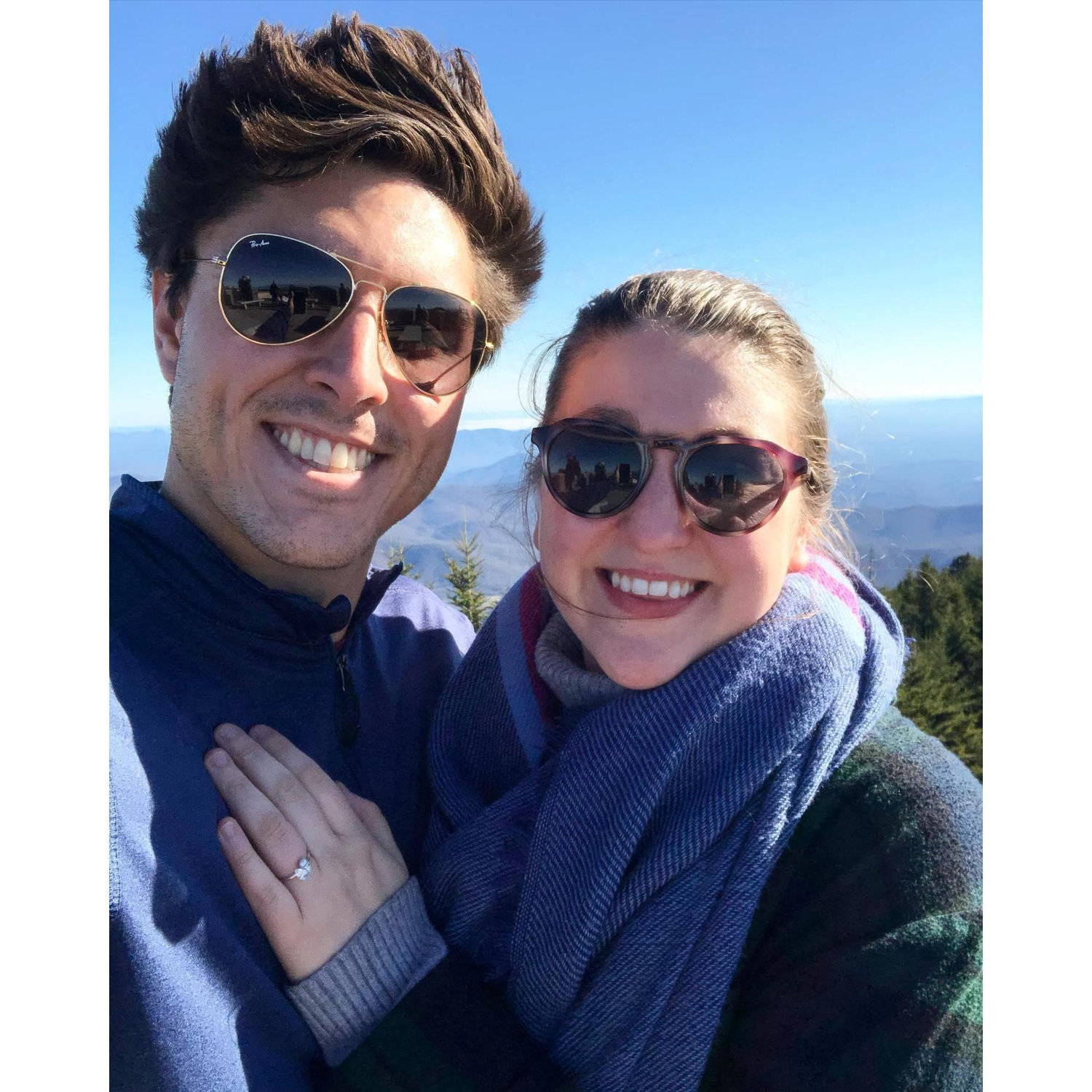 The day we got engaged in North Carolina!