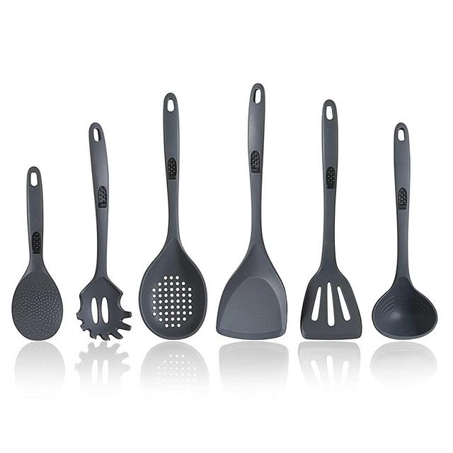 Moonro Silicone Cooking Utensils Set, Heavy-Duty Kitchen Utensils Set, 6 Pcs, XL (Gray)