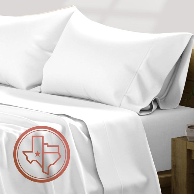 TEXAS LINEN CO. Luxury Egyptian Cotton 4 Piece Full Size Sheet Set - 600 Thread Count Deep Pocket Fitted and Flat Sheets, Cooling Extra Long Staple Hotel-Quality Bedding with Sateen Weave - White