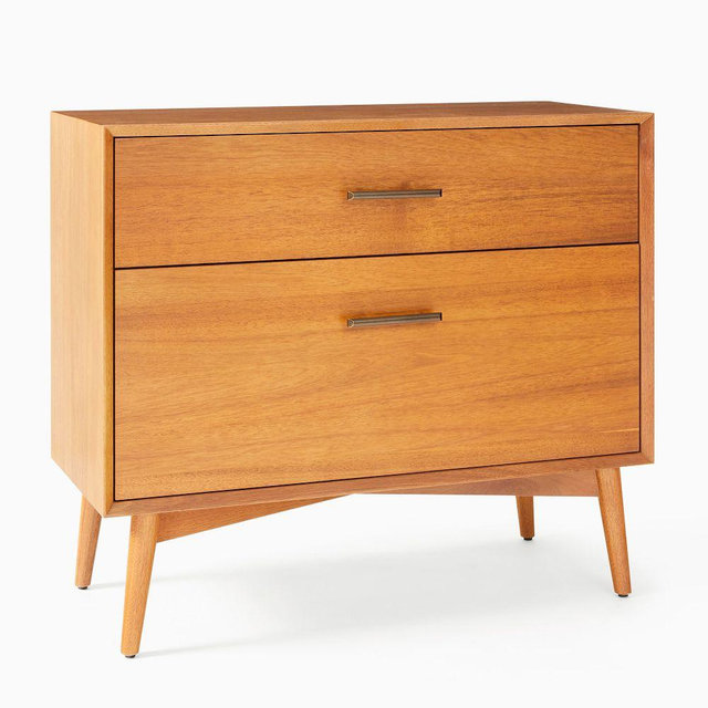 Mid Century 35" Cabinet with Drawers, Acorn