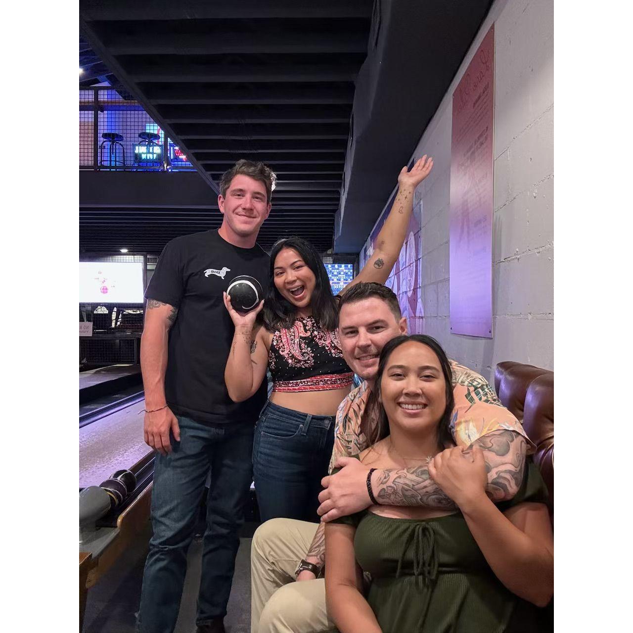 Mini bowling with Ben & CC