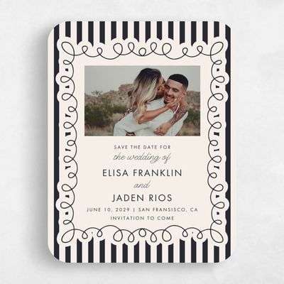 Beige Rounded Wedding Save the Date - Imogen Photo