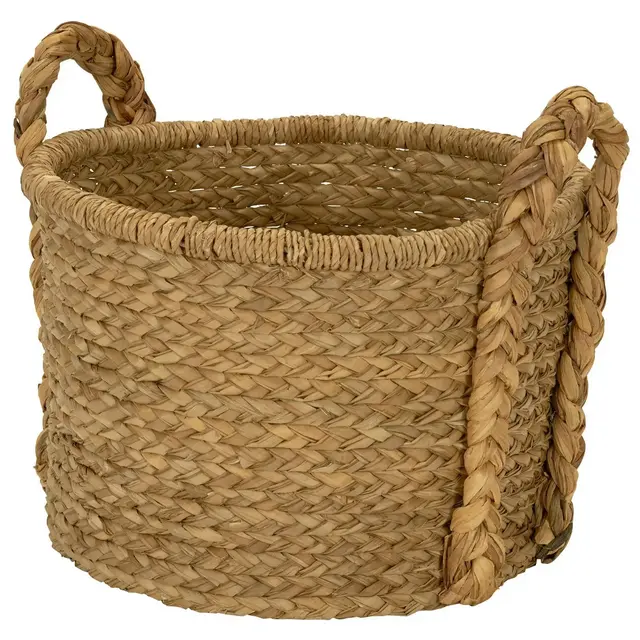 Household Essentials Large Wicker Storage Basket with Braided Handles