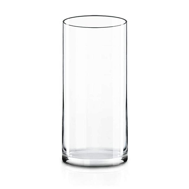 CYS Excel Clear Glass Cylinder Vase (H:9" D:4") | Multiple Size Choices Glass Flower Vase Centerpieces | Hurricane Floating Candle Holder Vase