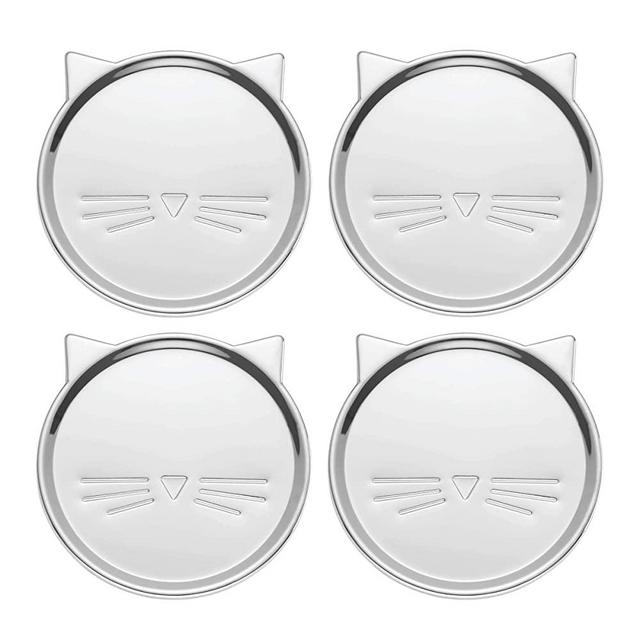 Kate Spade New York Silver Wit 3.75 Inches Cat Coaster Set of 4