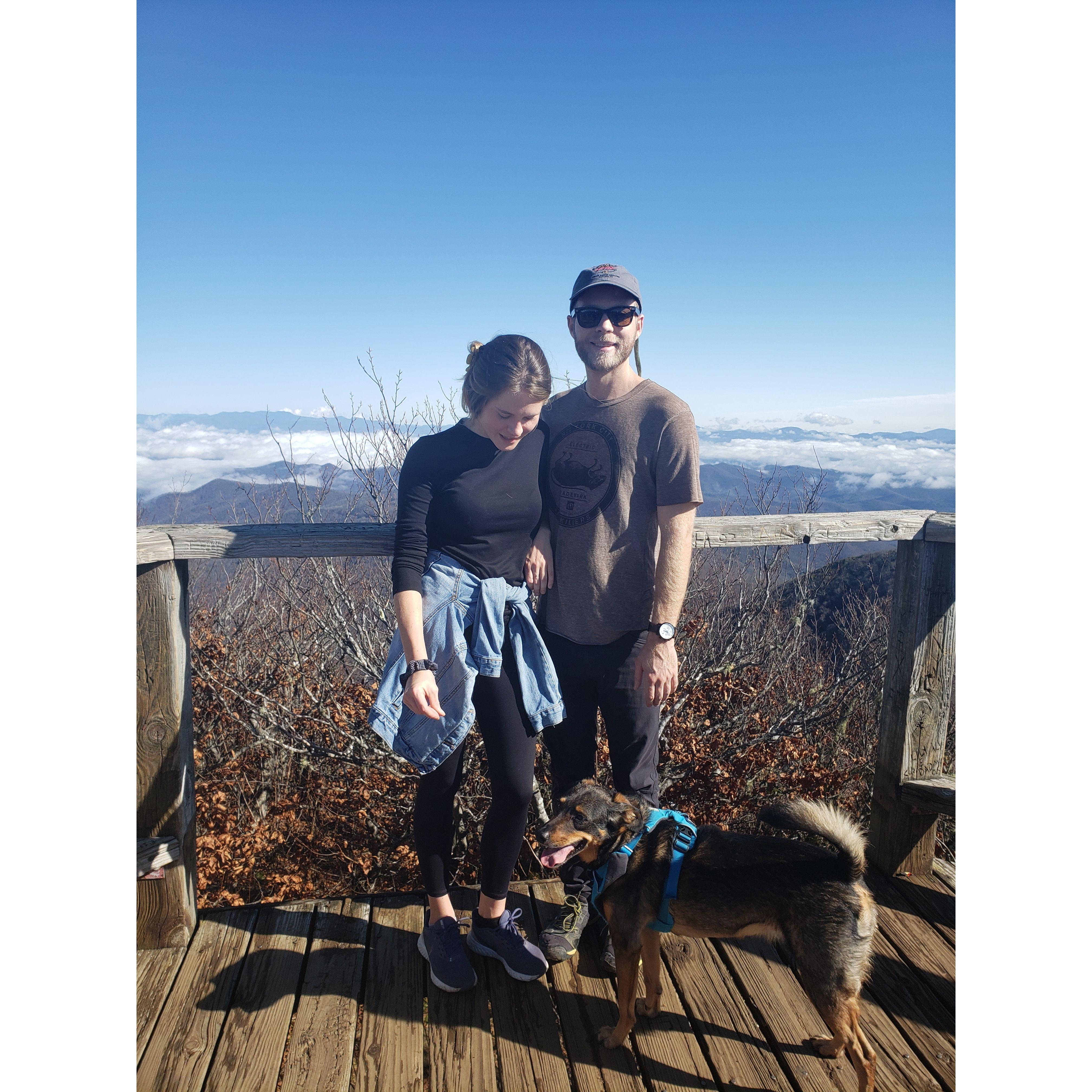 One of the many hikes Colton and Liz have been on with Reya, our dog.