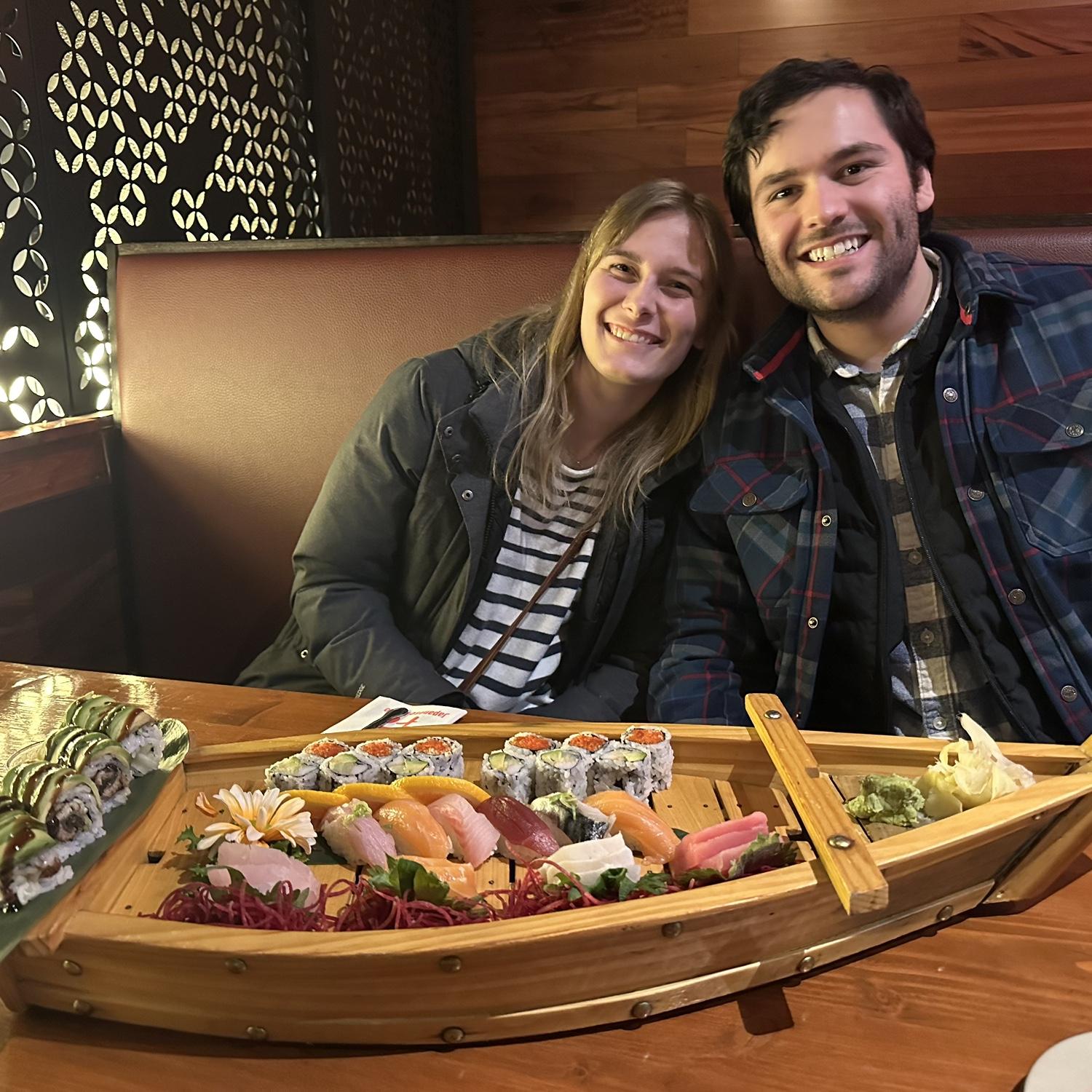 Love boat sushi display the night before we got engaged