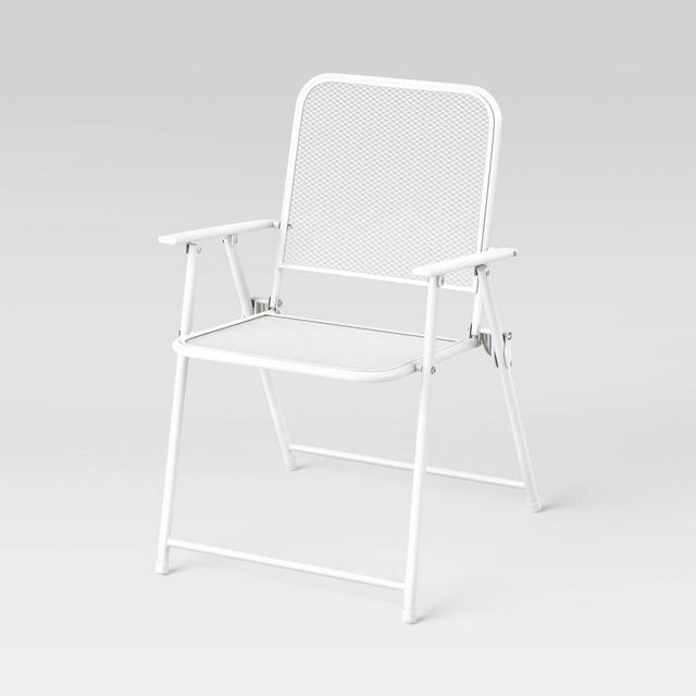 Metal Mesh Folding Chair - White - Room Essentials™