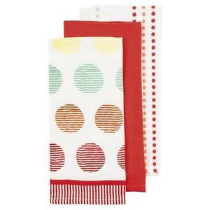 Arial Coral Kitchen Towel (3 Pack) - Ladelle