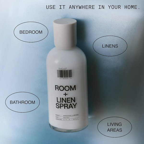 DedCool Room + Linen Spray in Xtra Milk | Natural Fabric Spray | Non-Toxic, Essential Oil Infused | Freshens Home, Bedding, Couch, Closet & Bath | 3.4 fl oz