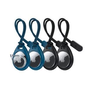 Apple AirTag Holder for Luggage (Blue & Black w/ Strap)
