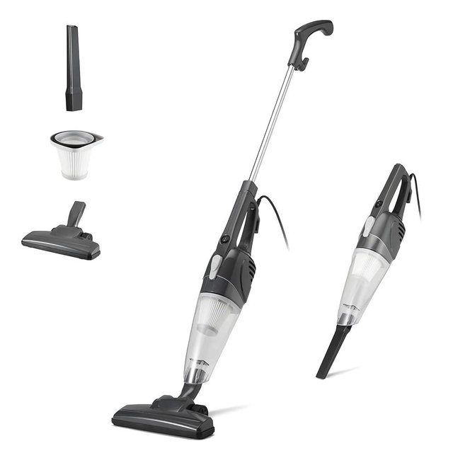 Amazon Basics 2-in-1 Stick Vacuum Cleaner for Home, Convertible to Handheld, Lightweight (3.9 LBS), with Washable HEPA Filter, 0.5L Dust Cup and Crevice Tools, 19.7-Ft Cord, 300W, Black