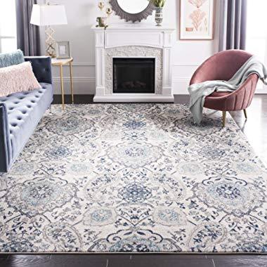 Safavieh Madison Collection MAD600C Cream and Light Grey Bohemian Chic Paisley Area Rug (8' x 10')