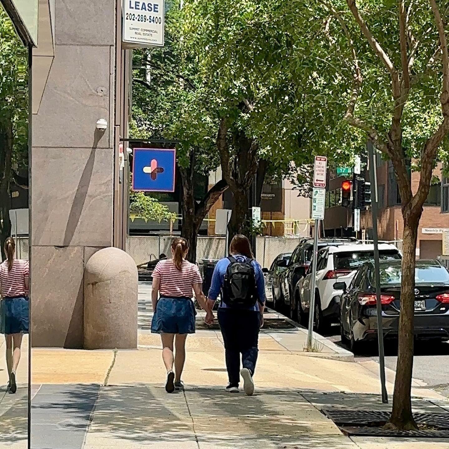 Walking home from the bureau after Kelly's last day at ABC News.