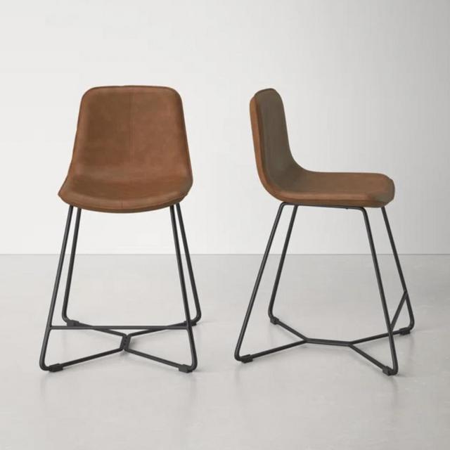 AllModern Holt Stool | Wayfair Color: Honey Pebble Faux Leather