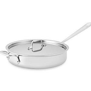 All-Clad 4403 Stainless Steel Saute Pan with Lid, Silver