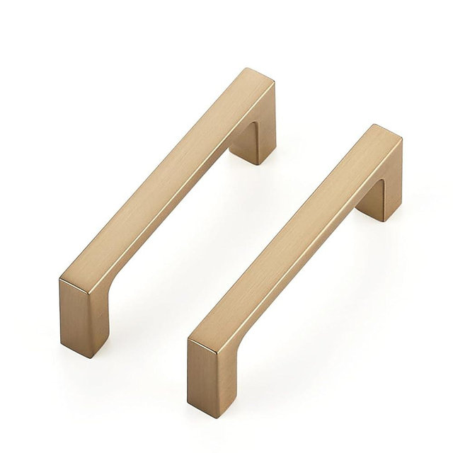 Ravinte 30 Pack Solid 3 Inch Square Cabinet Handles - Champagne Bronze Pulls for Drawers and Kitchen Cabinets - Hardware