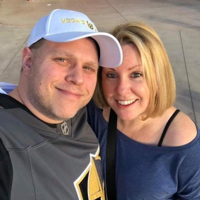 Lexy's sister, Samantha, and brother-in-law, Mike. Knights game in Vegas.