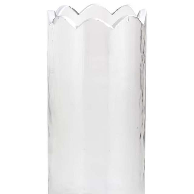 Mud Pie Glass Medium Scalloped Glass Bud Vase