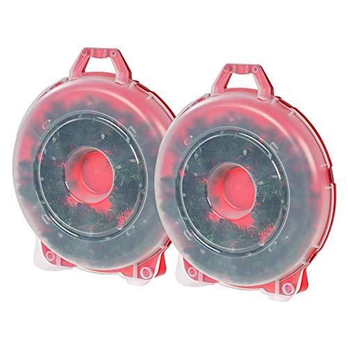 IRIS USA, Inc. WB-24 24" Holiday Wreath Box, 24-Inch, Red, 2 Pack