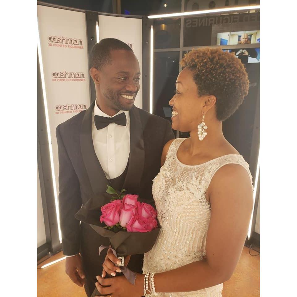 That time in Vegas when we decided to get our cake topping made of us.  Check it out at the wedding reception.