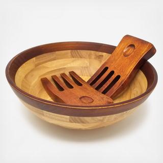 3-Piece Two-Tone Salad Set with Salad Hands
