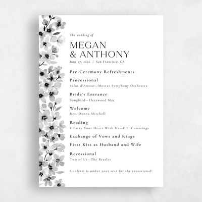 Grey Wedding Program - Shinya