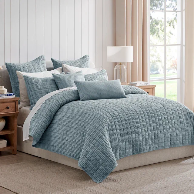 Cloud Waffle Chambray King Quilt Set - Levtex Home
