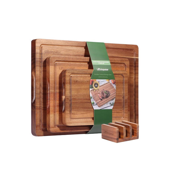 Set of 3, Wood Cutting Boards for Kitchen, Acacia Wooden Cutting Board Set