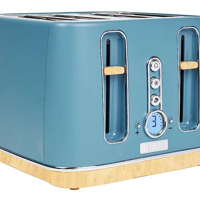 HADEN Dorchester Stone Blue 4-Slice Toaster with LCD Display