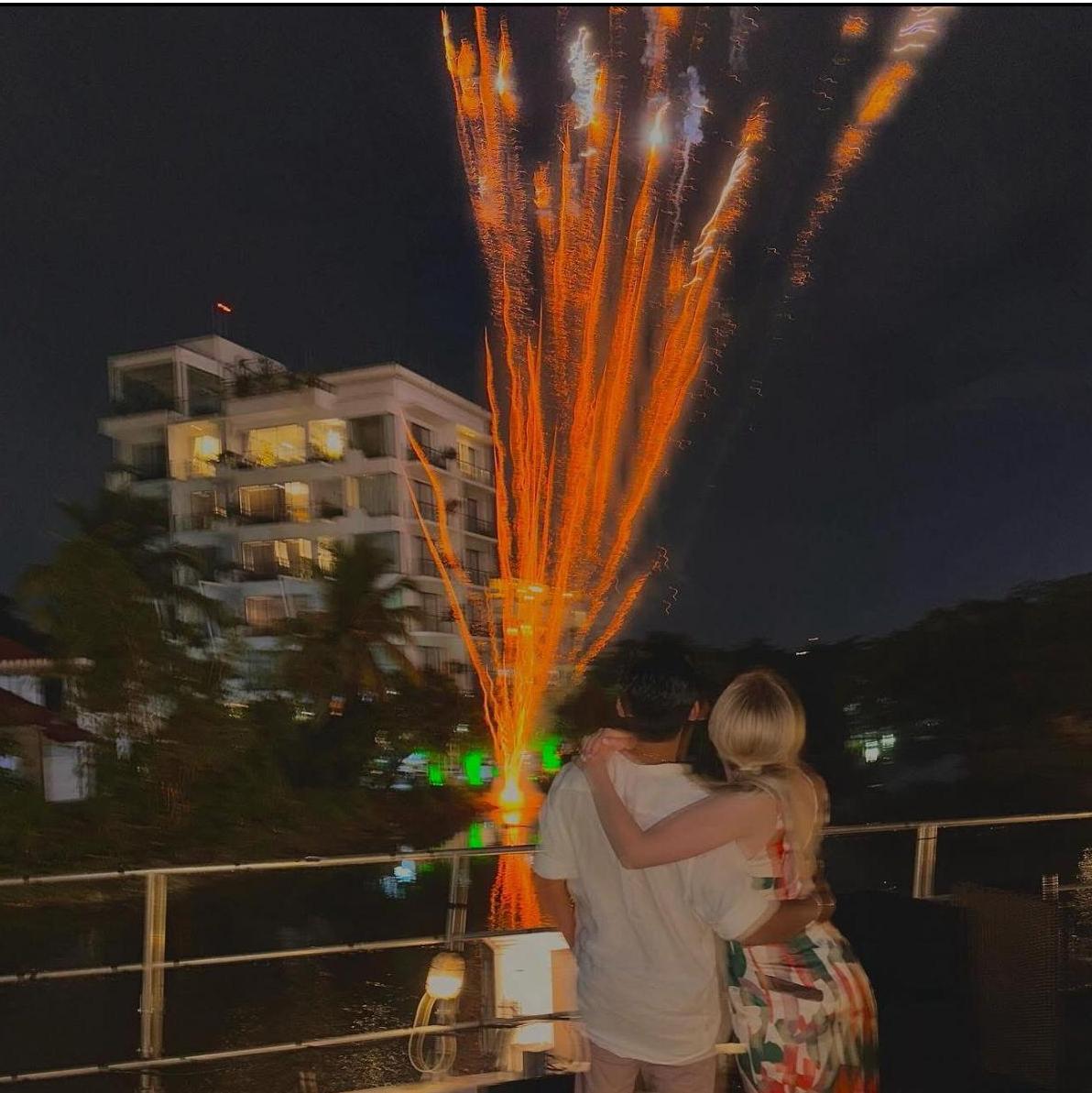 We got to watch fireworks after the proposal from the top of the boat!