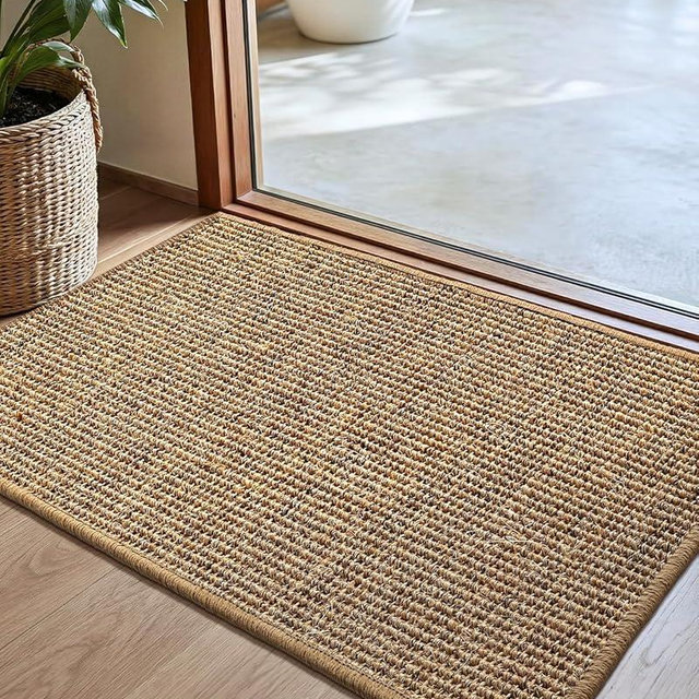 Color&Geometry Handwoven Jute Entry Rug - Natural Textured Front Door Mat 24"x36", Non-Slip Durable & Eco-Friendly Doormat for High-Traffic Entrance, Rustic Farmhouse Welcome Mat, Sisal Brown