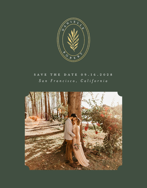 Visby Photo Foil | Evergreen | Zola Save The Dates