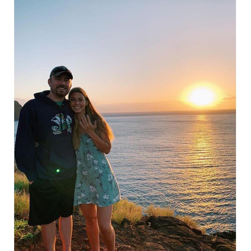 Right after Tan proposed on sweet heart rock in Lanai, HI