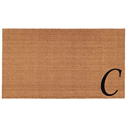 Home & More 153622436C Urban Chic Monogram Doormat (Letter C), Black/Natural, 24" x 36"