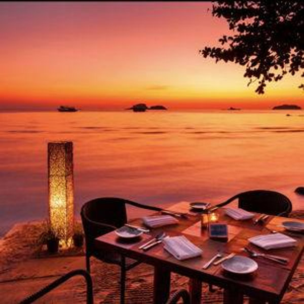 Romantic private sunset dinner on the beach