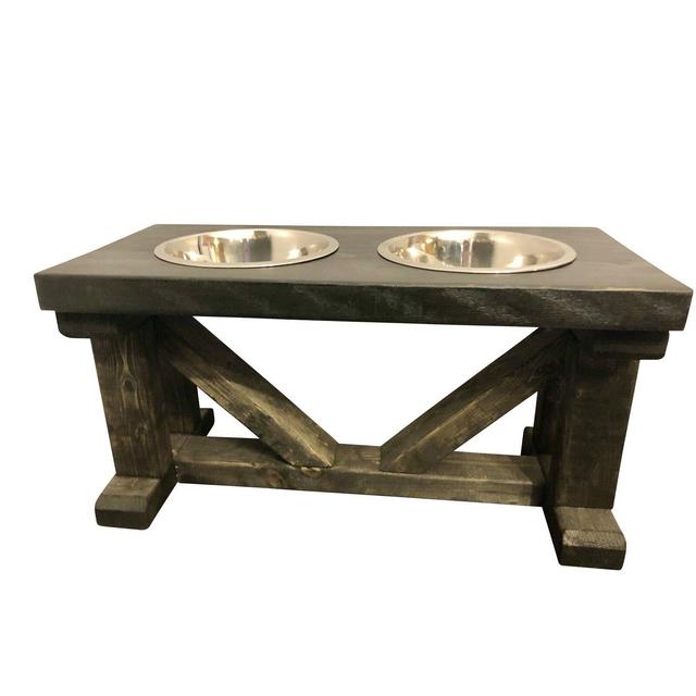 2 Bowls Raised Dog Elevated Feeder