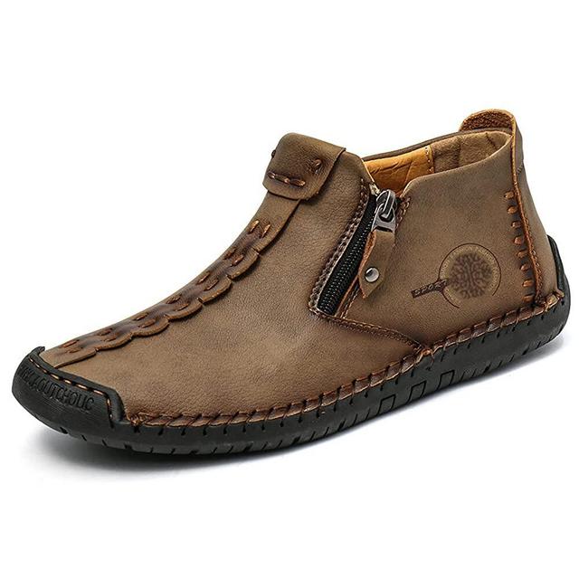 Govicta Men's Shoes Leather Loafers Casual Ankle Chukka Boots Comfortable Slip On Walking Shoes for Work Office Dress Outdoor