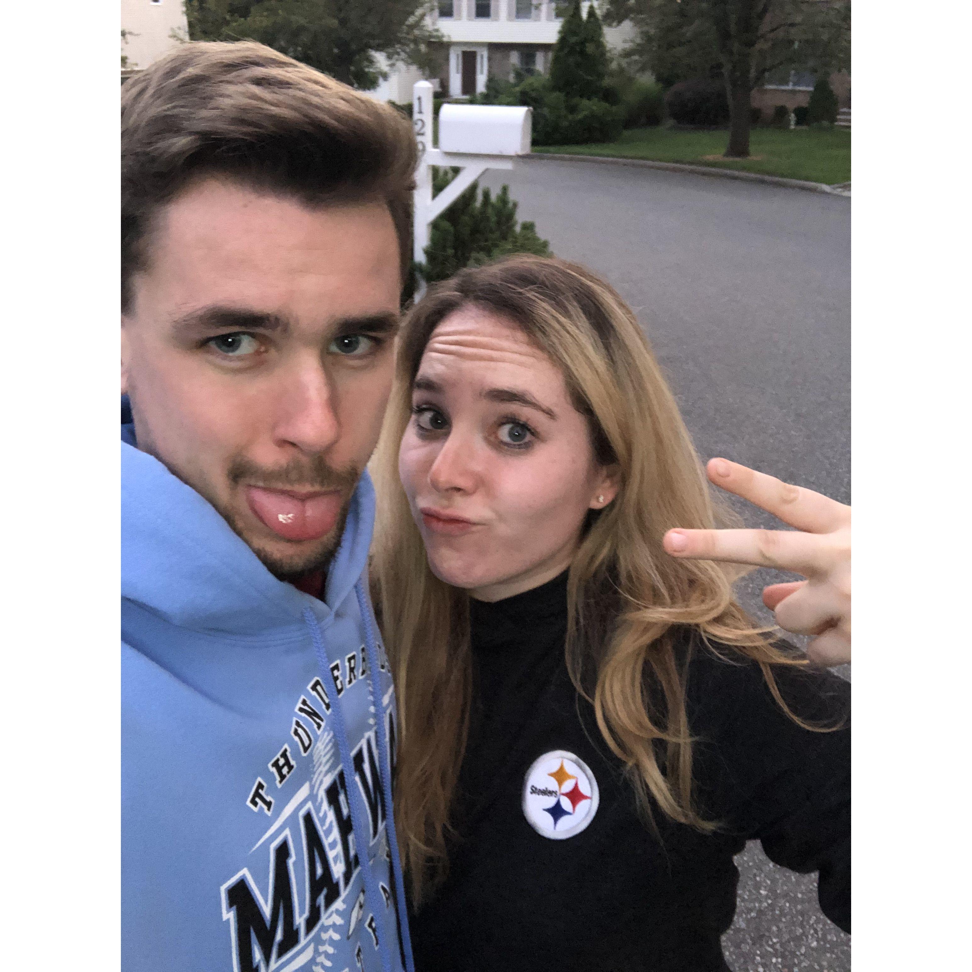 Olivia and Vince during a visit to Olivia's hometown of Mahwah, New Jersey.