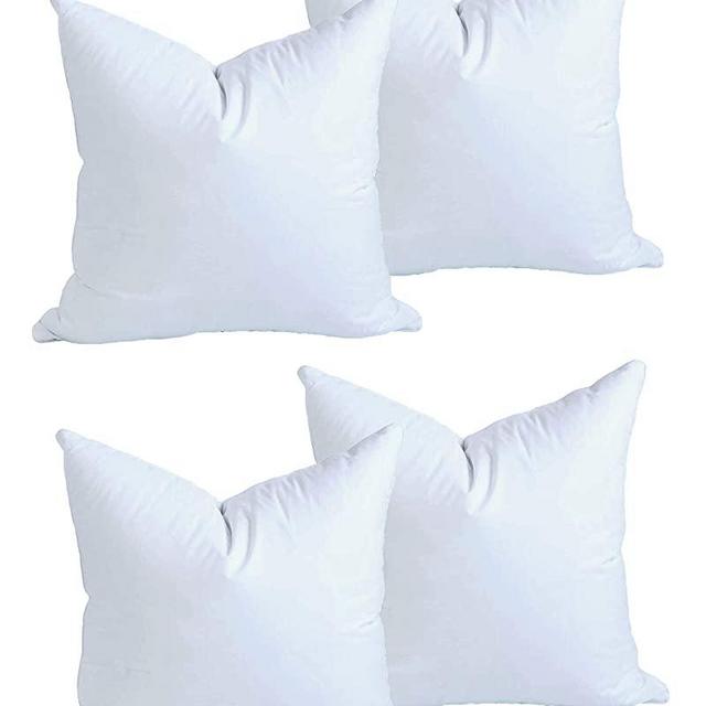 MoonRest 4 Pack Synthetic Down Square Pillow Insert Form Sham Stuffing, 100% Down Alternative Microfiber Lined with Woven Cotton Cover for Throw Pillow, Sofa Couch Cushion - Set of Four 20 x 20 Inch