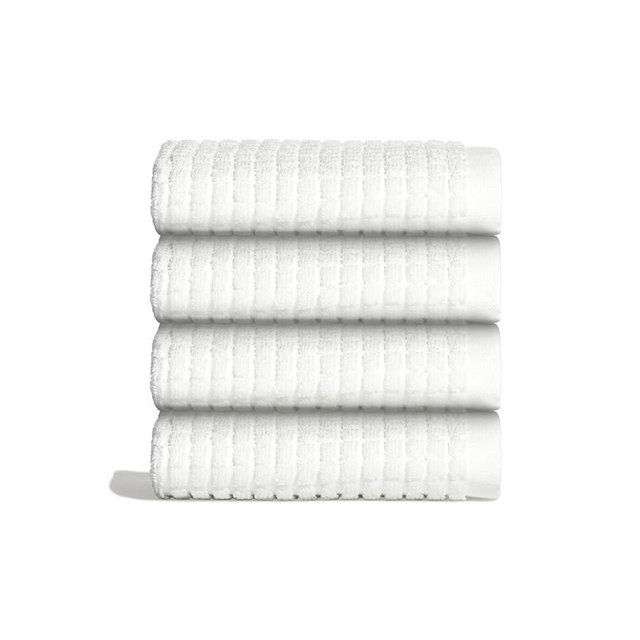 ONSEN Terry Cotton Waffle Face Towel Set – 4 Pack Luxury Cotton Face Towels, Quick Dry & Absorbent Washcloths – Soft, Lightweight, Durable Bathroom Towels for Everyday Use (White, 12x12 in)
