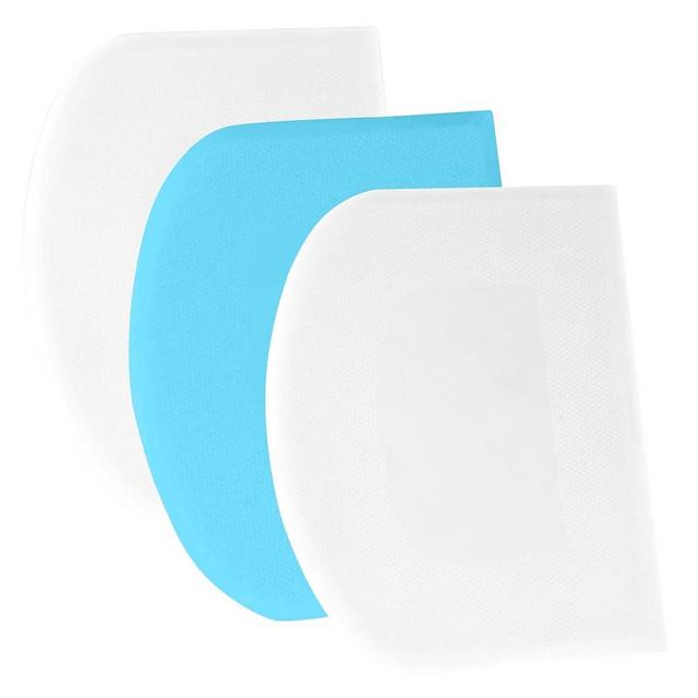SURDOCA Dough Scraper Bench Scraper - 3P 4.7x3.7" Plastic Flexible Bowl Scraper, Sharp Edge & Angles Cake Scraper. Non-Slip Bakeware Decorating Tools Sculpting & Modeling Tools - White+Blue+White