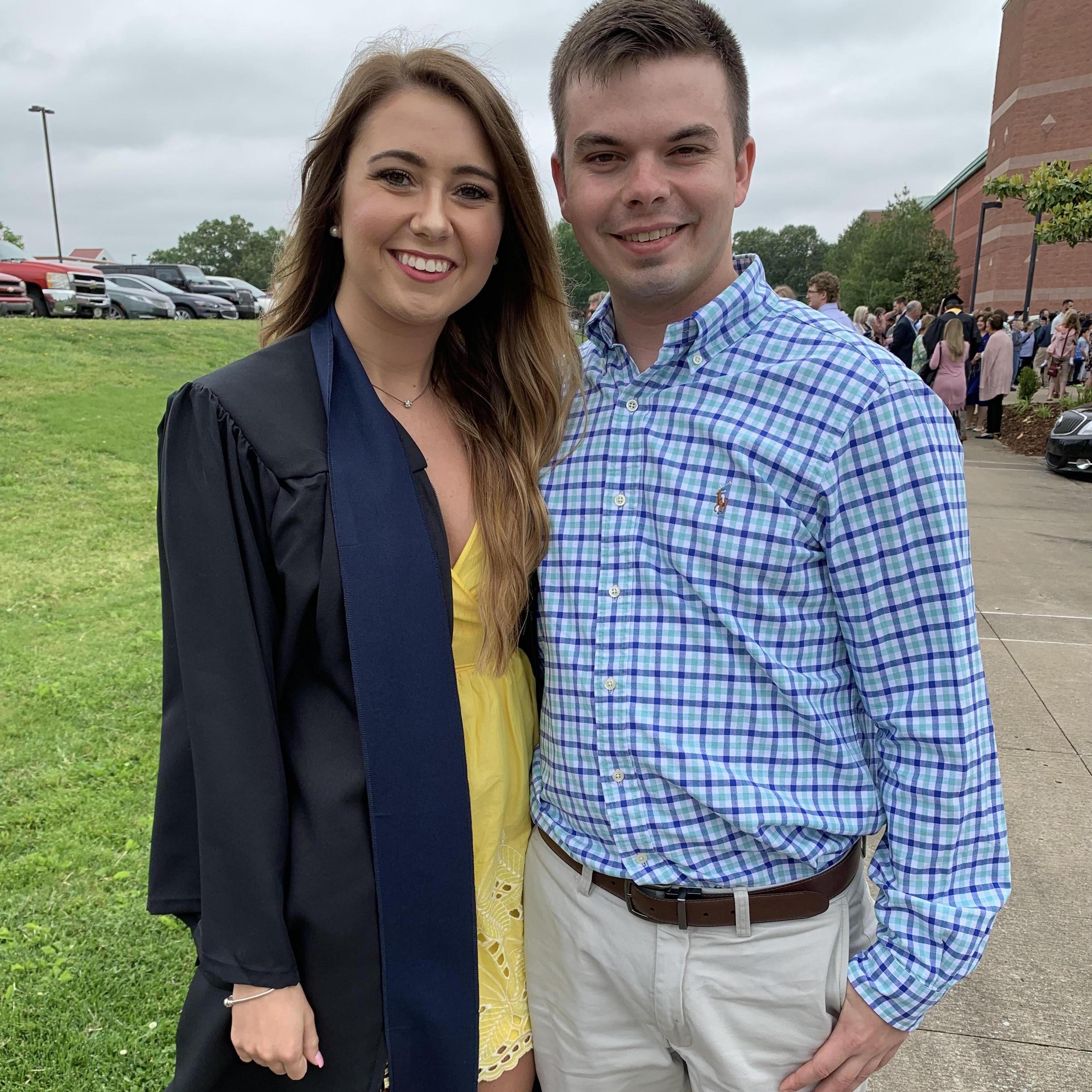 Our first photo together at my college graduation - May 2019