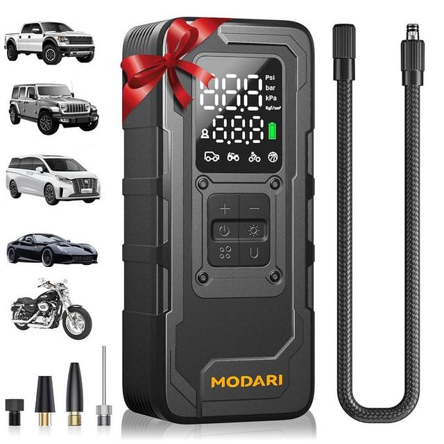 MODARI Tire Inflator Portable Air Compressor - 4X Faster 160 PSI Air Pump for Car Tires - Wireless Car Tire Inflator with Pressure Gauge - Portable Tire Inflator for Car, Pickup, Motor and More