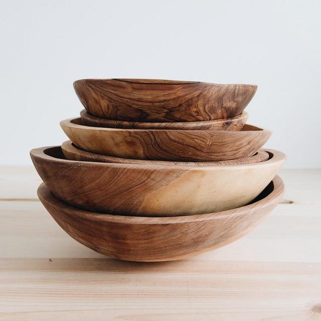 Hand Carved Wild Olive Wood Bowl - Large