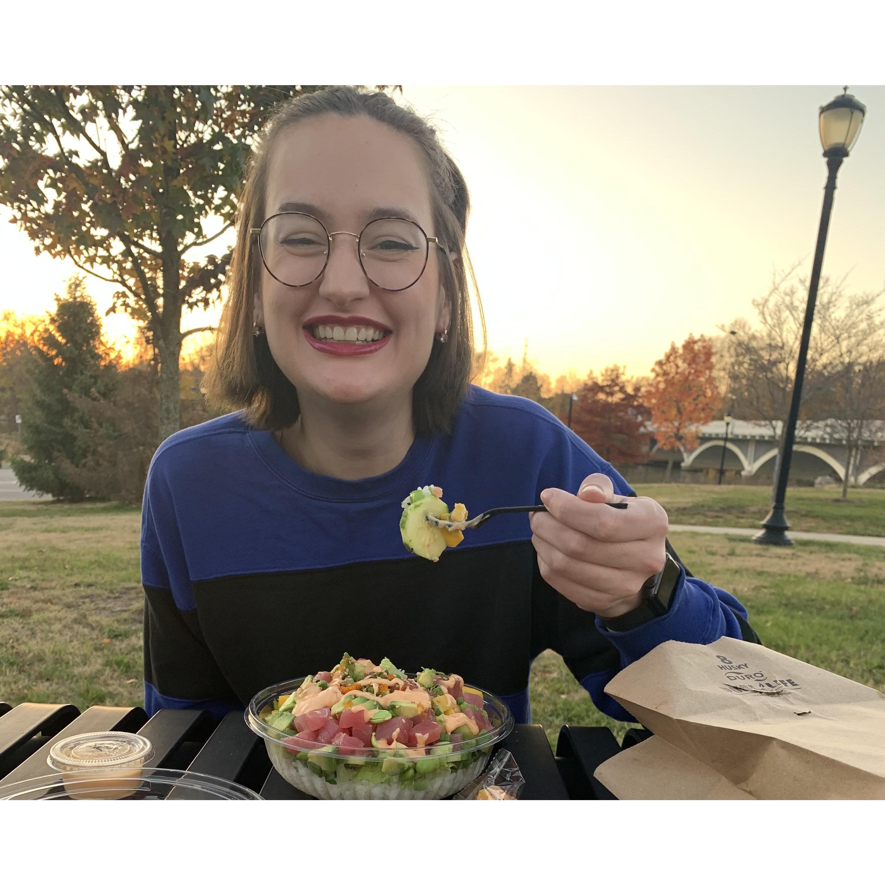 Sunset dinner in the park