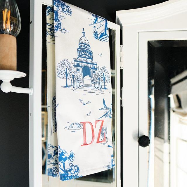 Austin Toile Tea Towel + Monogram