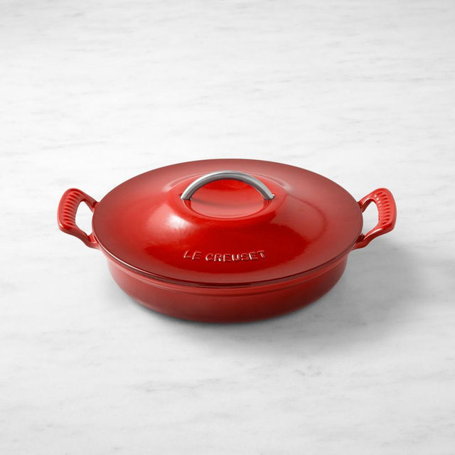 Le Creuset Modern Heritage Enameled Cast Iron Braiser, 3 1/4-Qt., Cerise Red