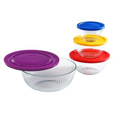 Pyrex® 8-piece Sculpted Mixing Bowl Set with Lids